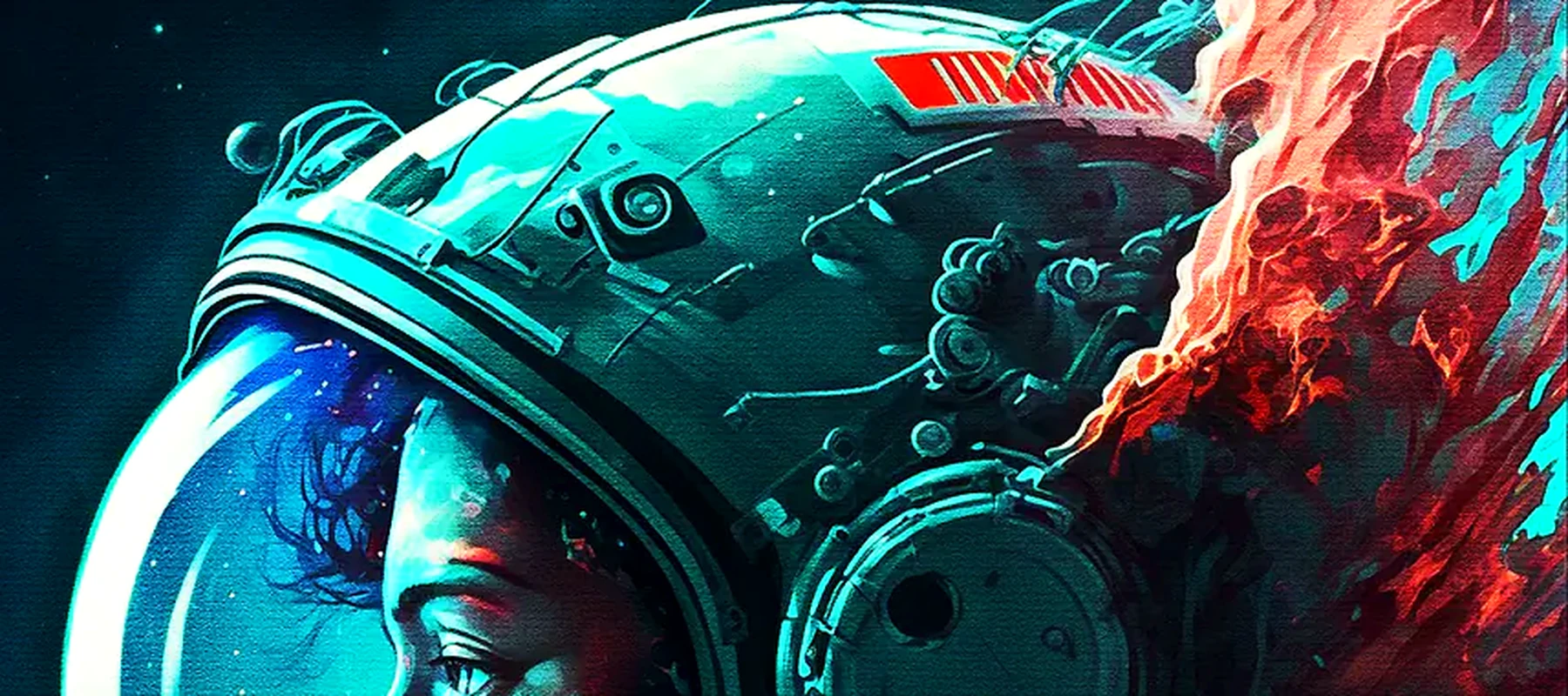 Astronaut Life In Space RGB Desk Mat full-width design preview
