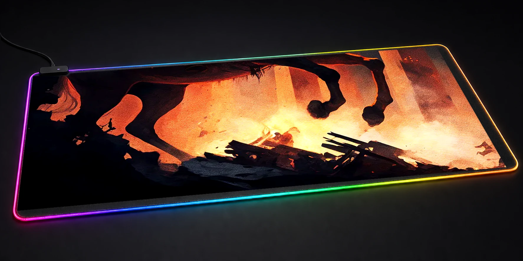 Cavalry in war RGB Desk Mat RGB desk mat