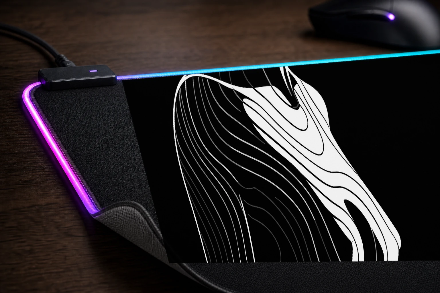 Person Line Body RGB Desk Mat controller and material detail