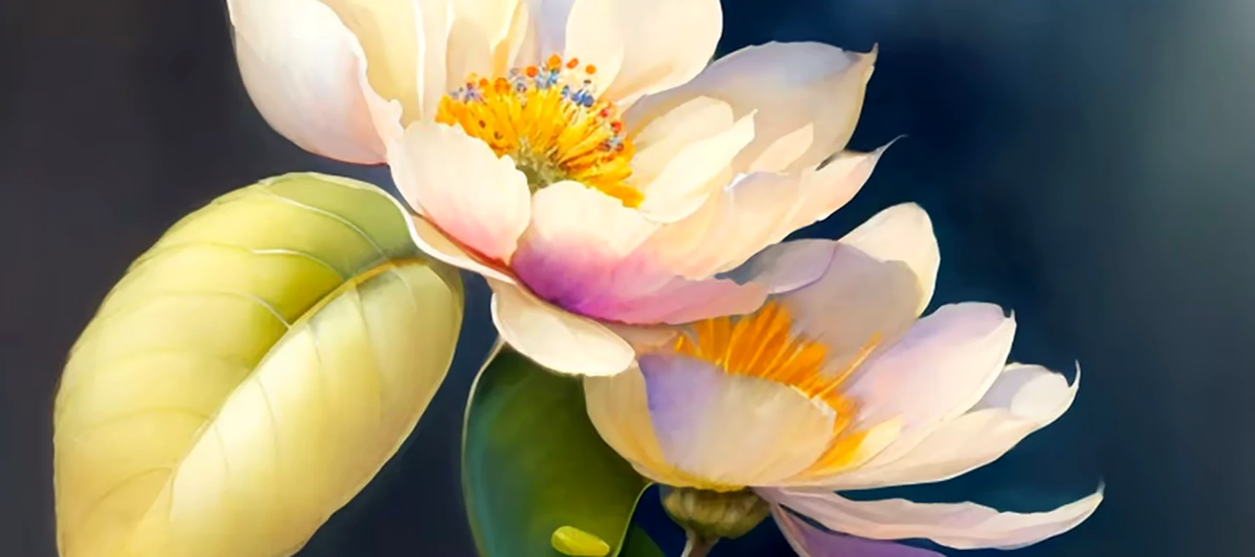 the fantasy flower RGB Desk Mat full-width design preview