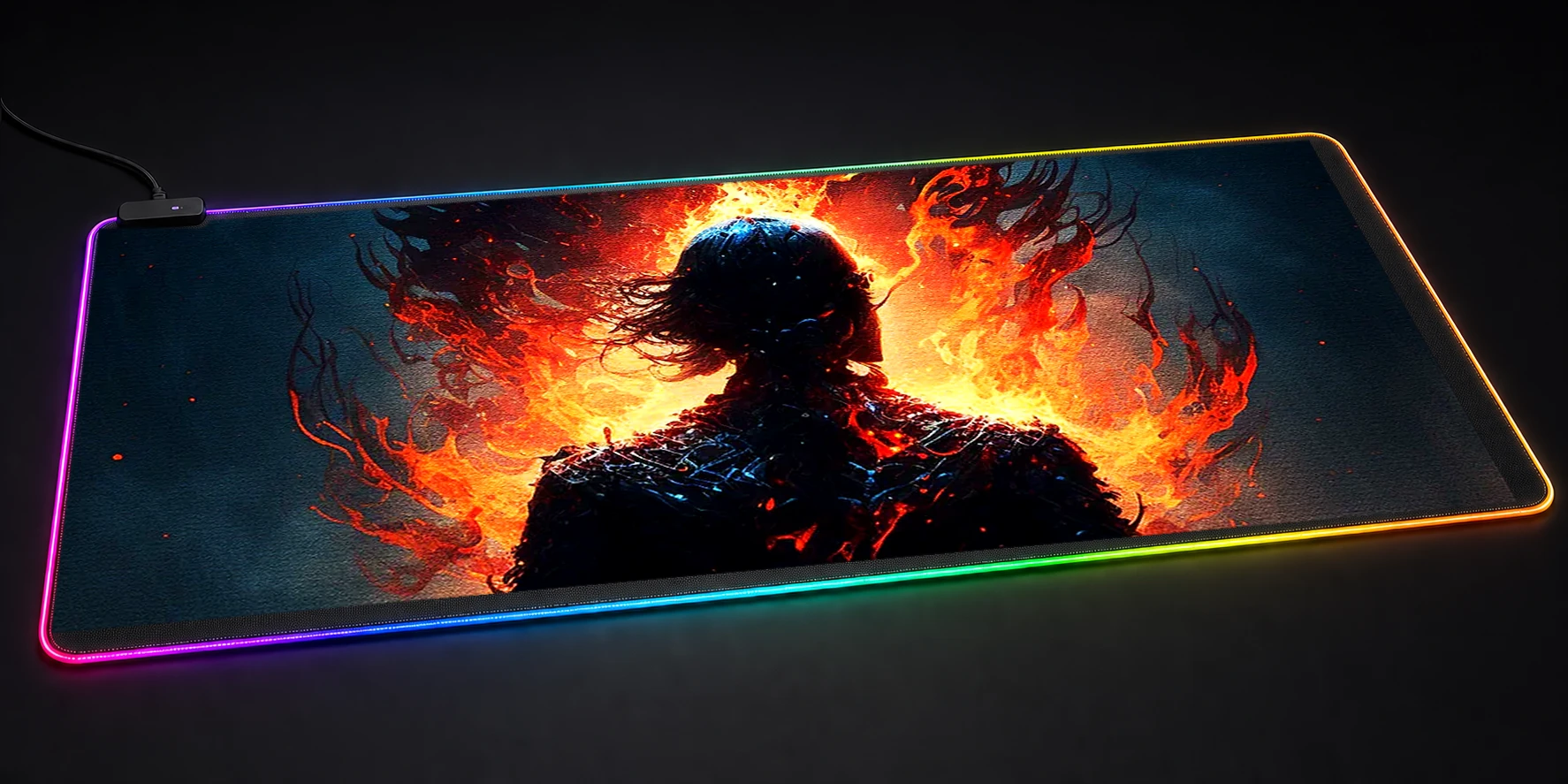 Paint Fire Character RGB Desk Mat RGB desk mat