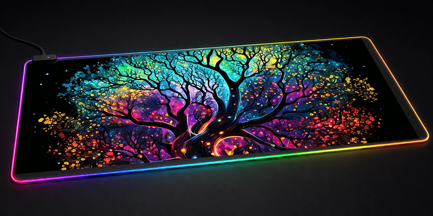 Colorful Of Tree RGB Desk Mat RGB desk mat