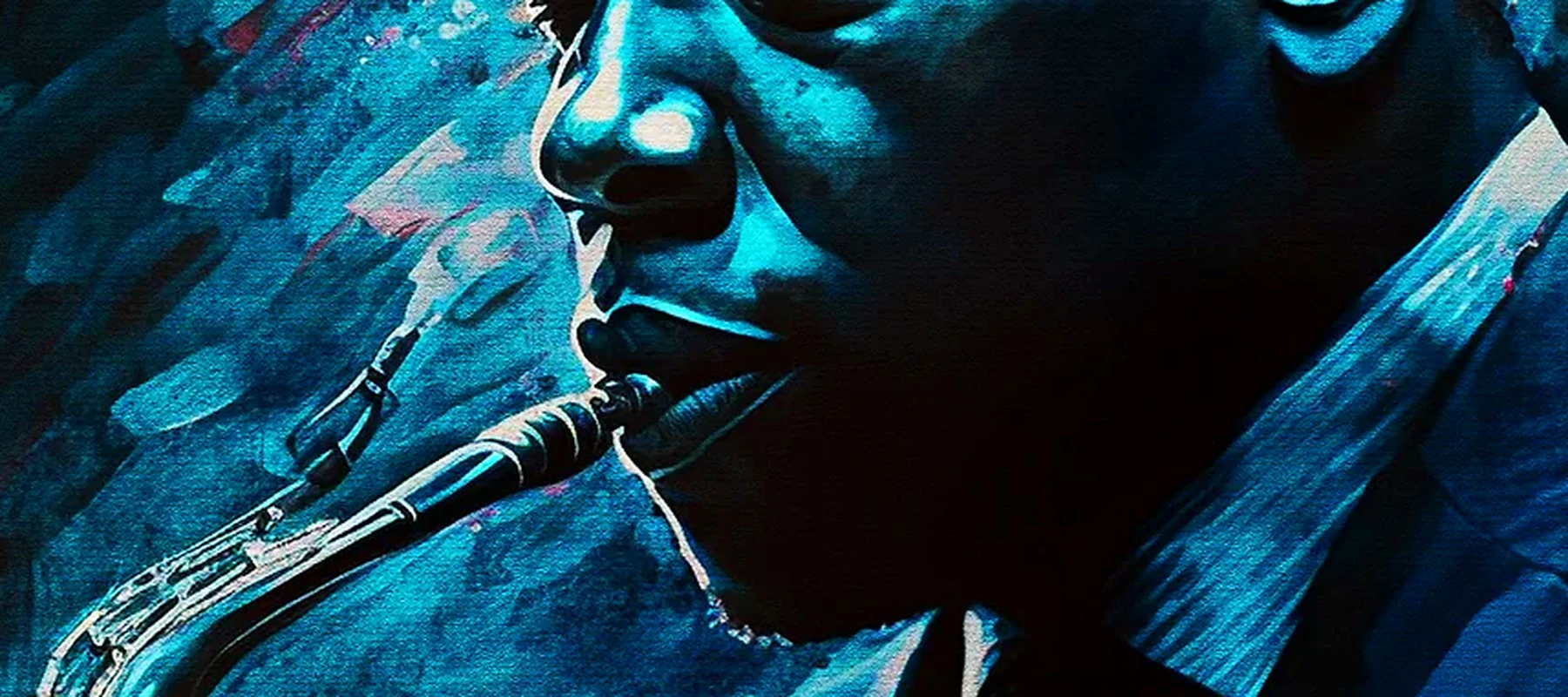 Playing Saxophone Music RGB Desk Mat full-width design preview