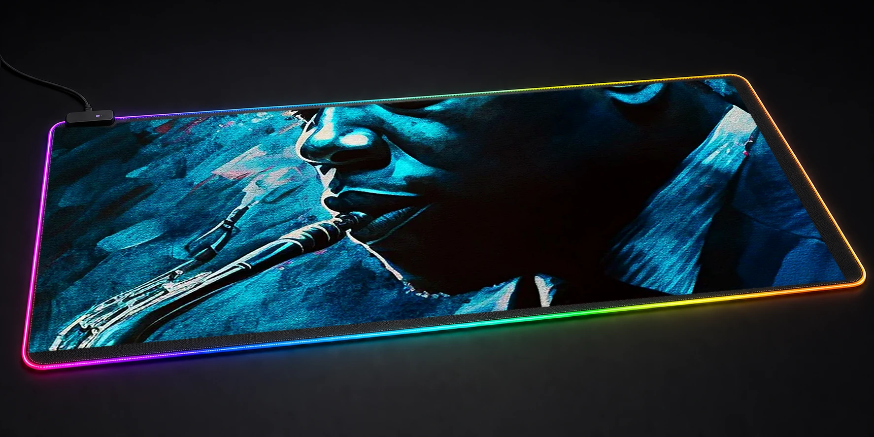 Playing Saxophone Music RGB Desk Mat RGB desk mat