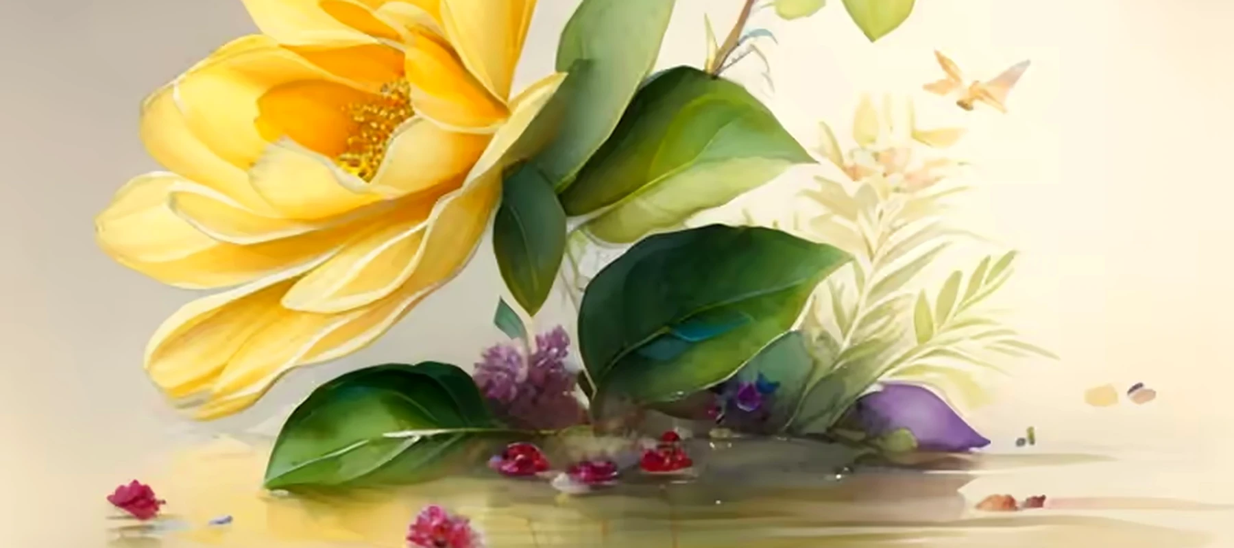 the twin fantasy flower RGB Desk Mat full-width design preview