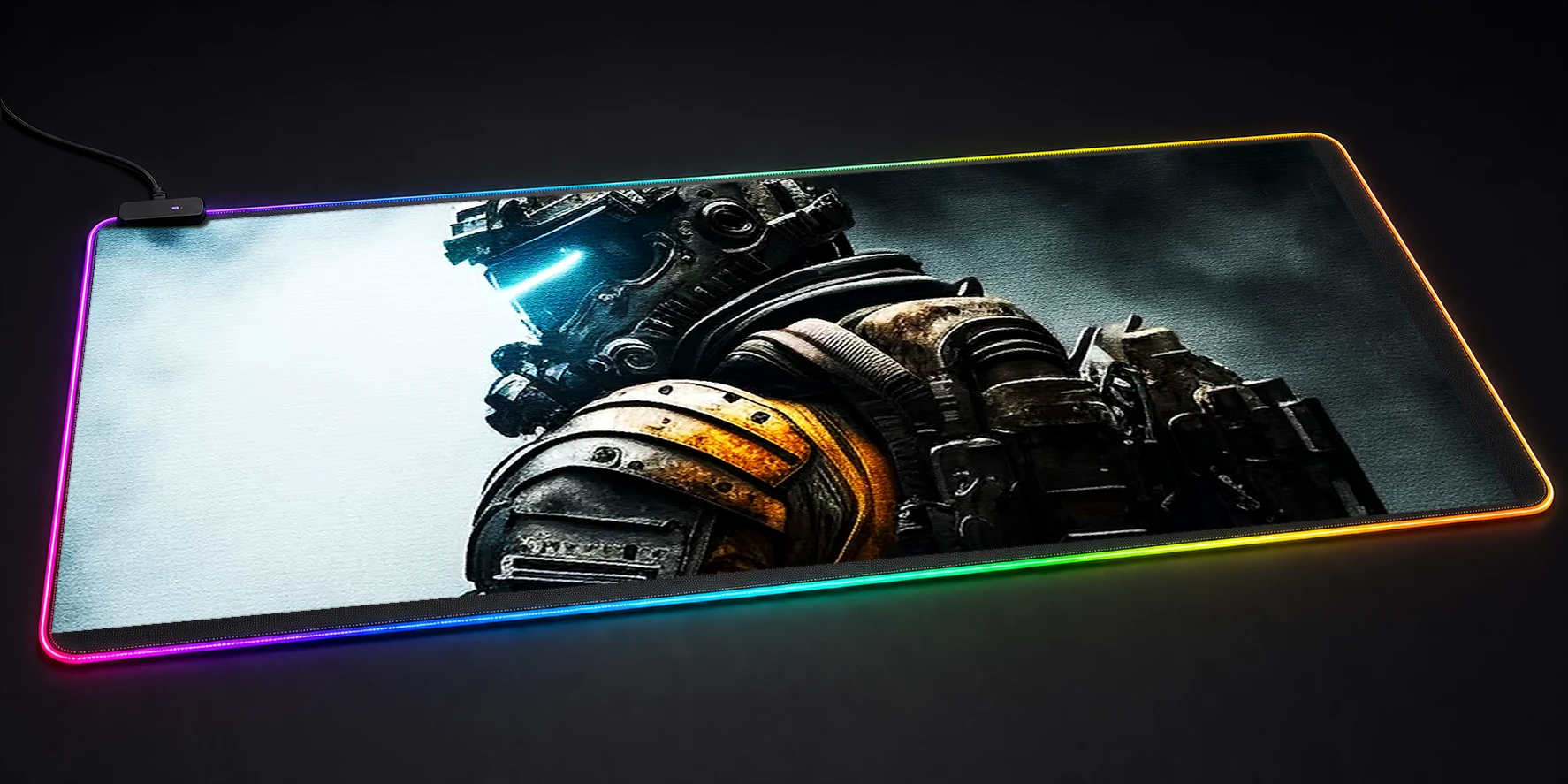 Dark dead space armor RGB Desk Mat RGB desk mat