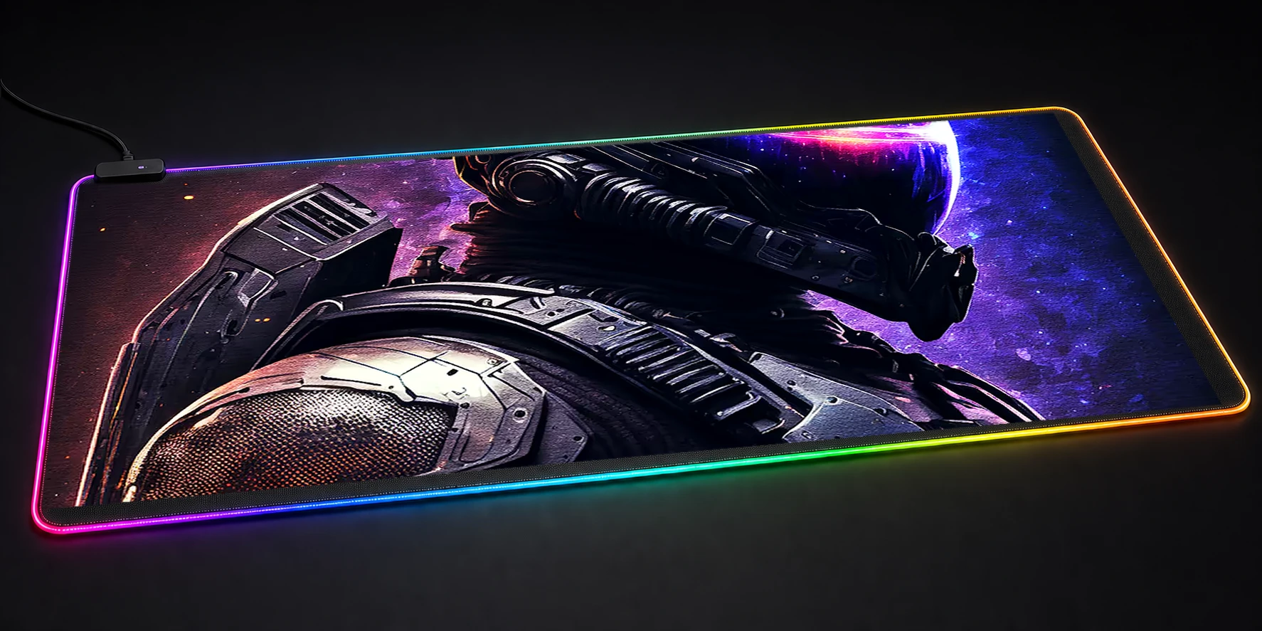 Black Armor RGB Desk Mat RGB desk mat