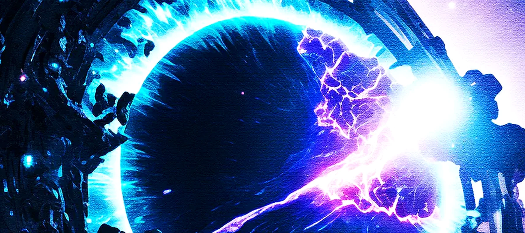Paint Black Hole Space RGB Desk Mat full-width design preview