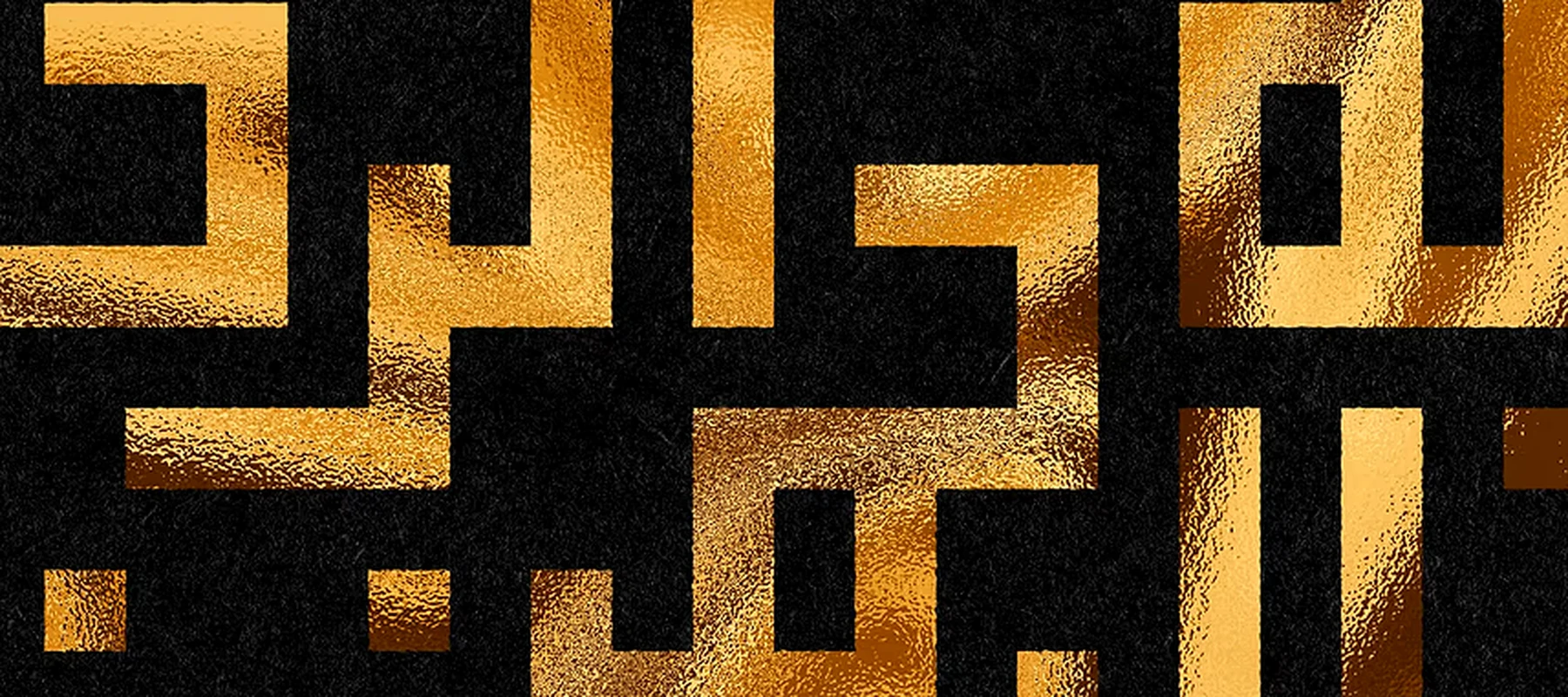 kufi gold text RGB Desk Mat full-width design preview