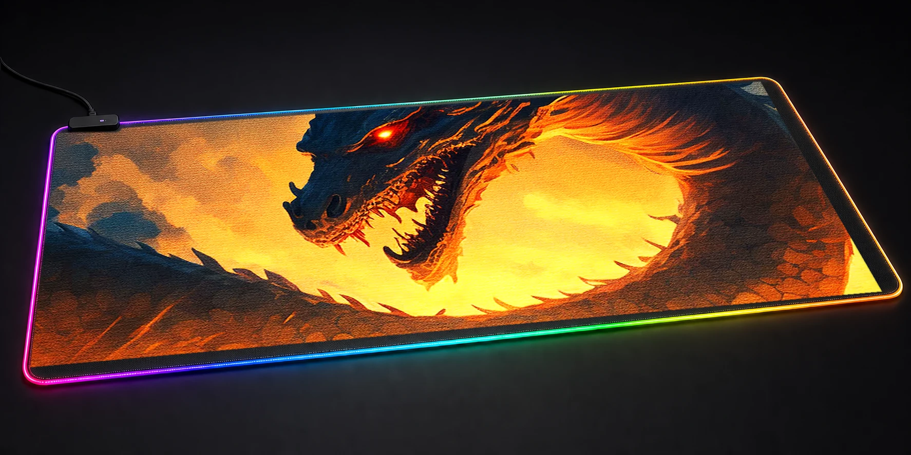 The Legend Dragon RGB Desk Mat RGB desk mat
