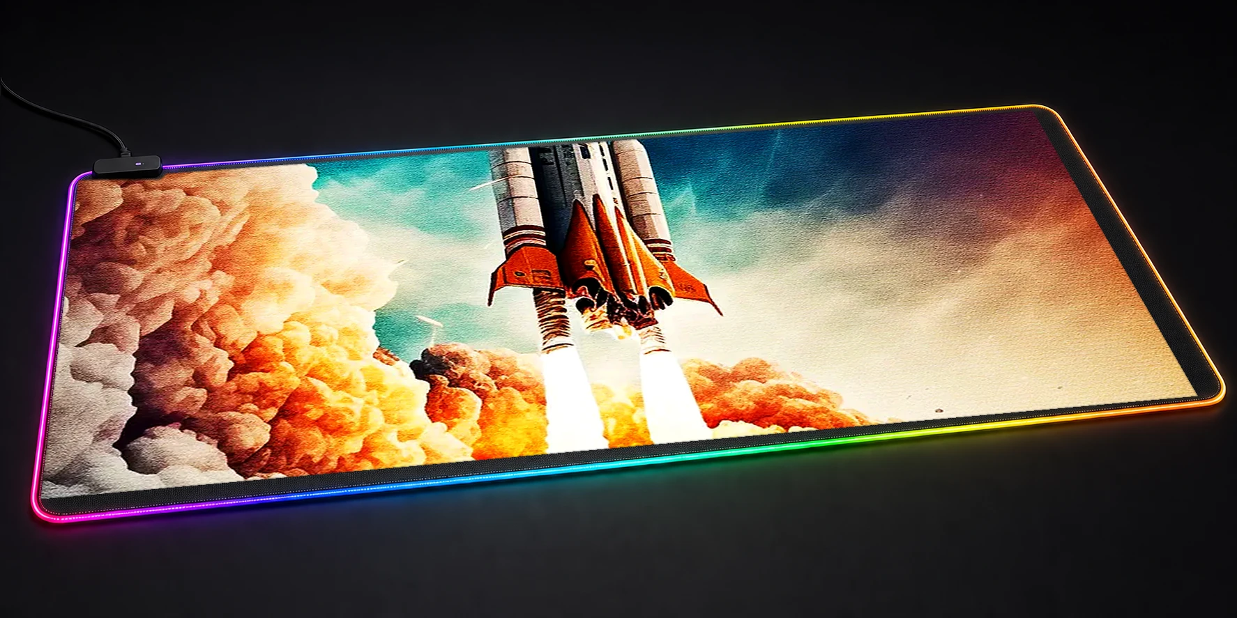 Rocket launch future RGB Desk Mat RGB desk mat