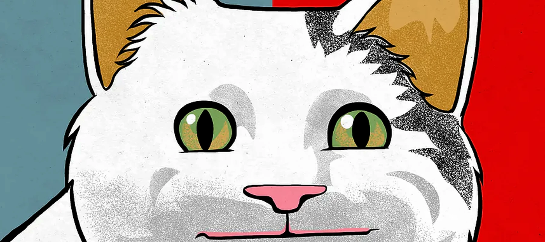 Ollie the Cat Meme RGB Desk Mat full-width design preview