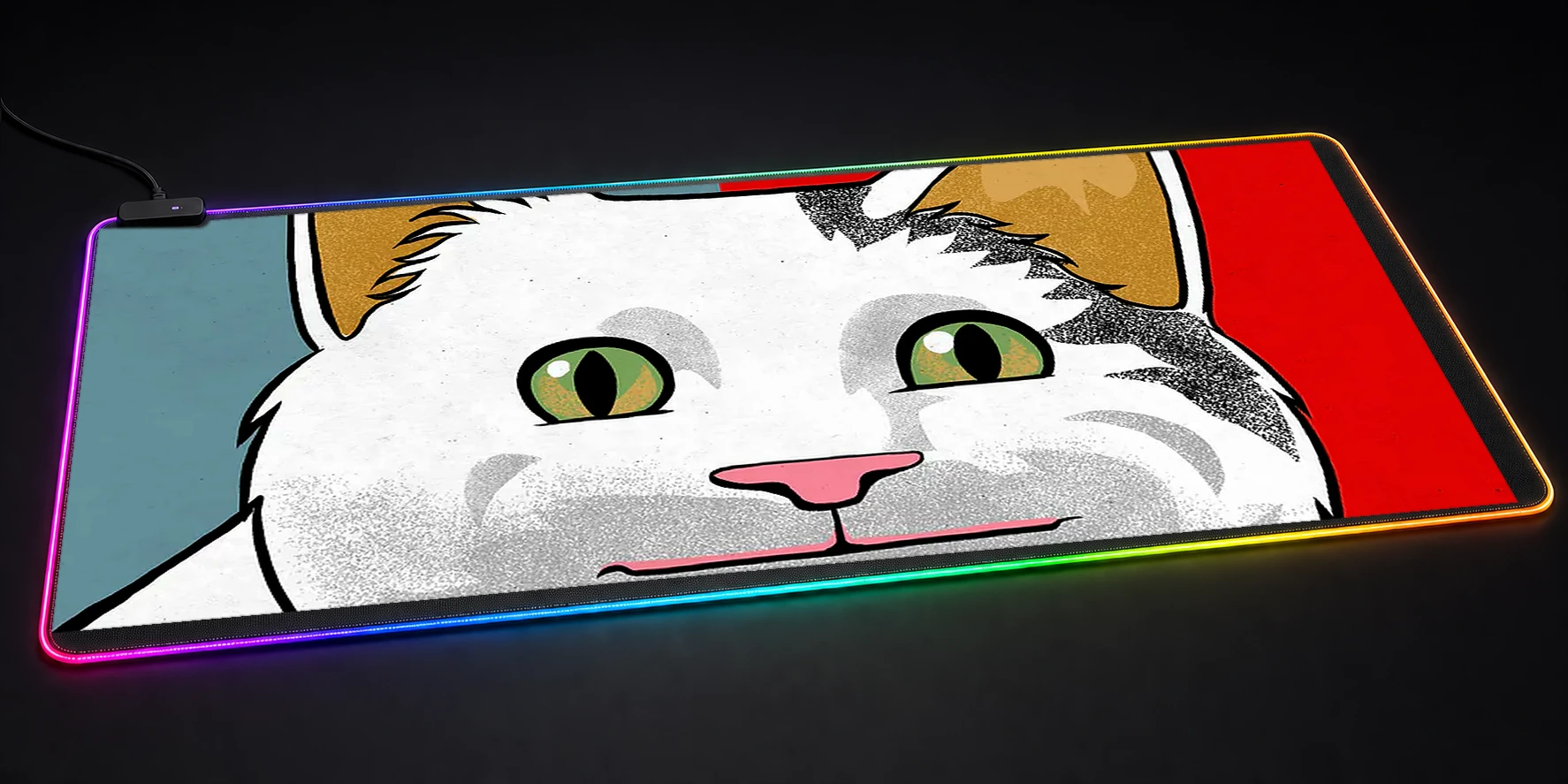 Ollie the Cat Meme RGB Desk Mat RGB desk mat