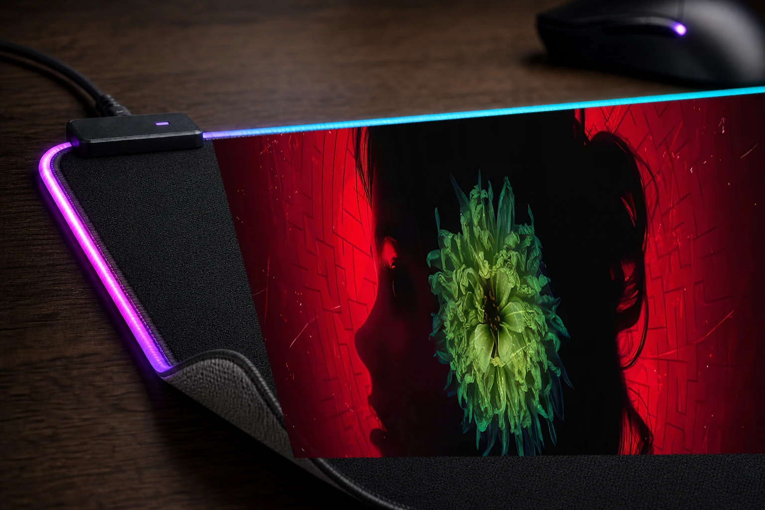 Breaking Benjamin Awaken Album Cover RGB Desk Mat controller and material detail