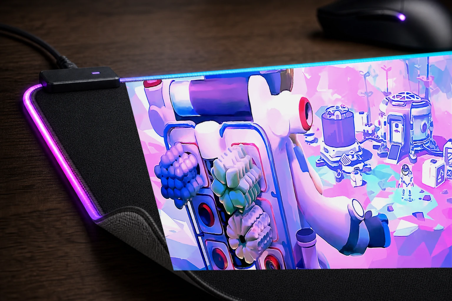 Astroneer art RGB Desk Mat controller and material detail