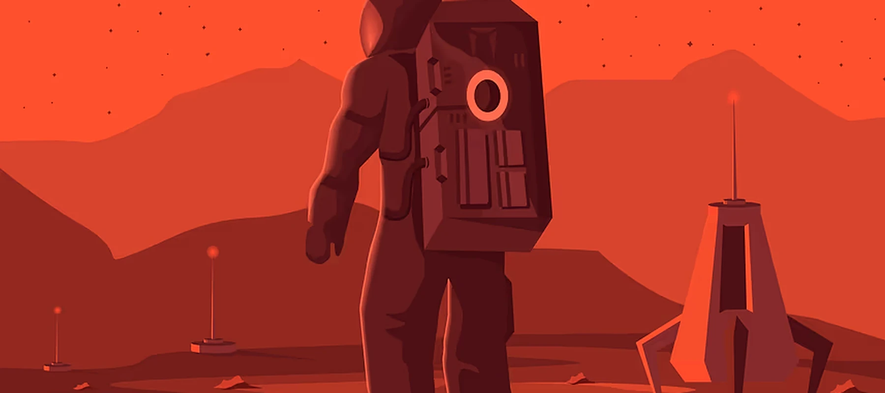 MARS NASA Astronaut RGB Desk Mat full-width design preview