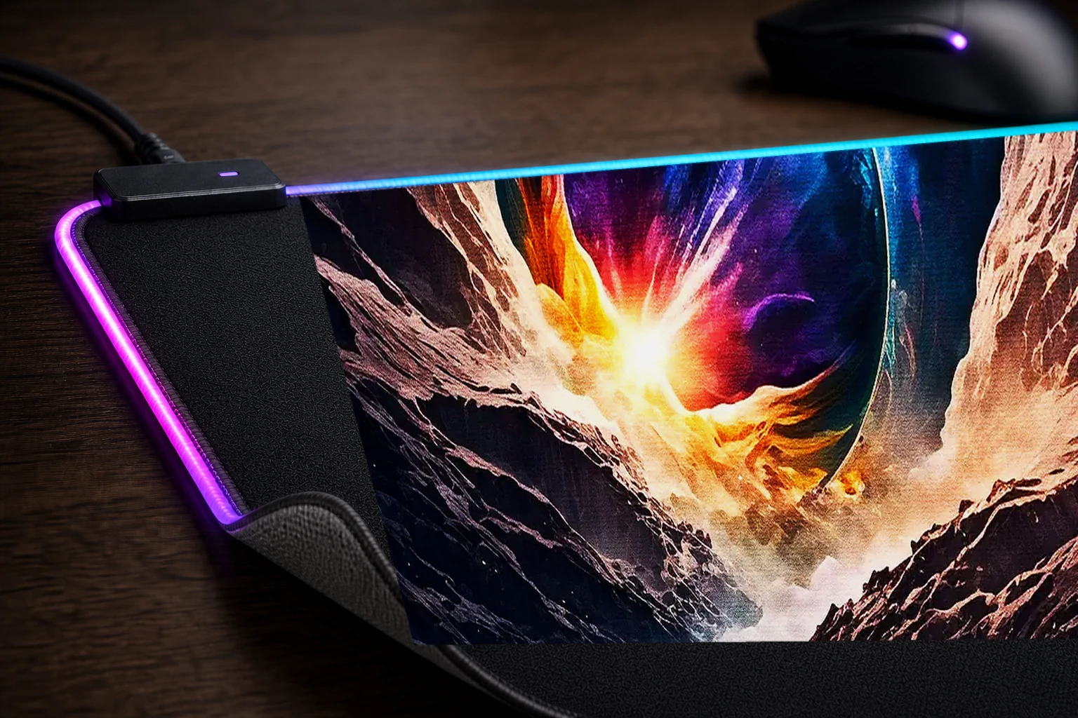 The End Of Time RGB Desk Mat controller and material detail