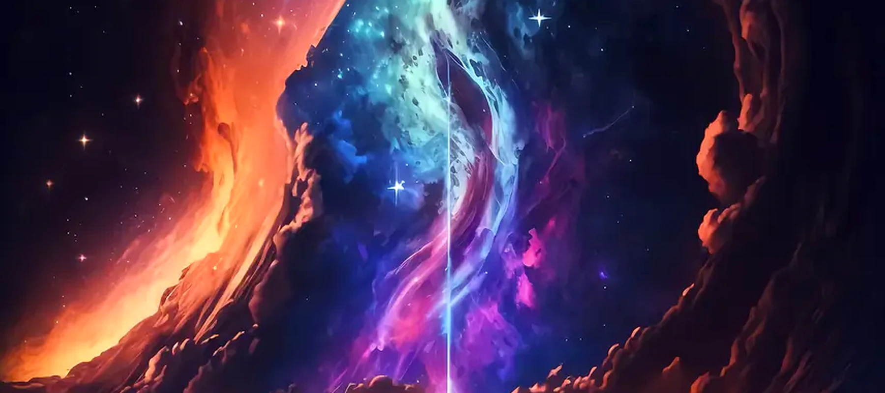 Cosmic Heaven RGB Desk Mat full-width design preview