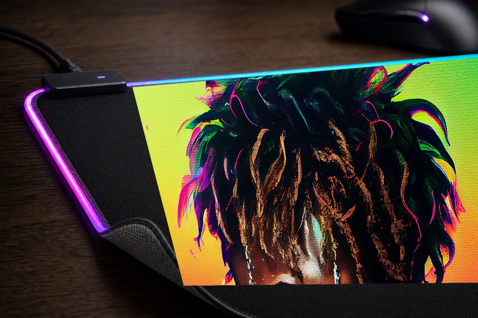 Colorful life with juice RGB Desk Mat controller and material detail