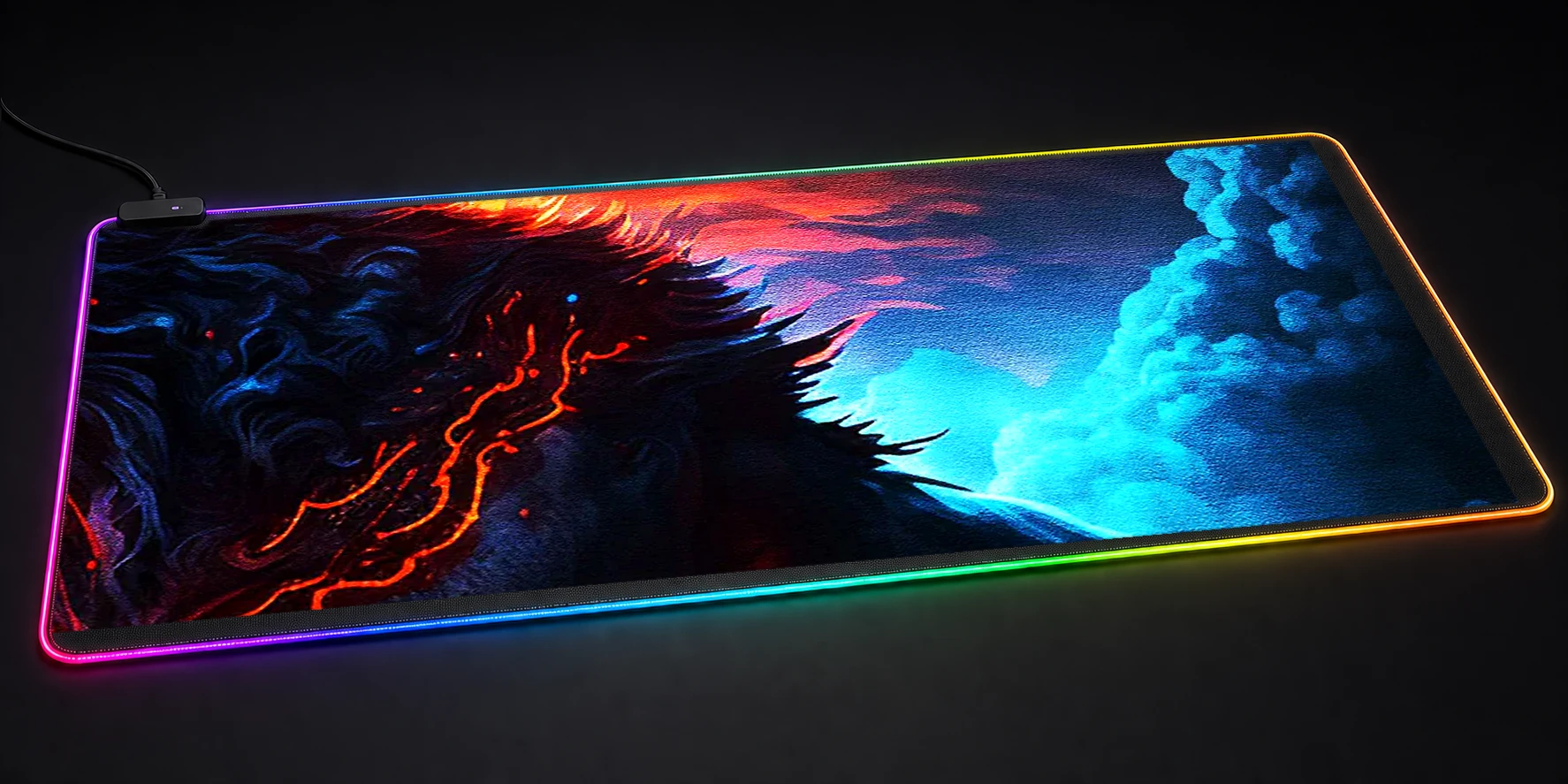 Ghost Wolf RGB Desk Mat RGB desk mat