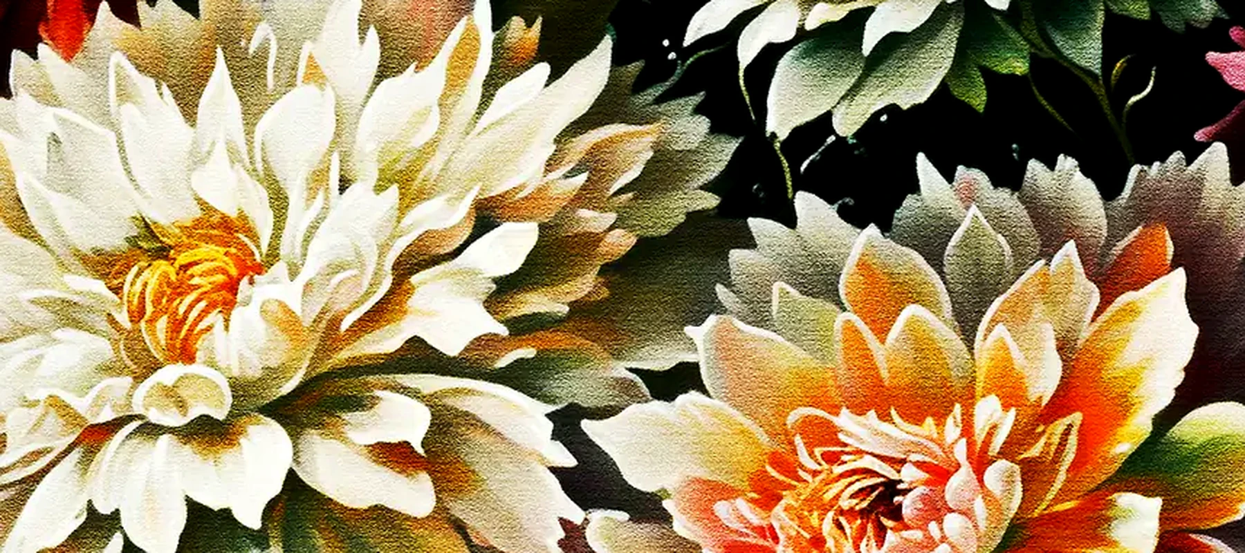 Paint Flower Decoration RGB Desk Mat full-width design preview