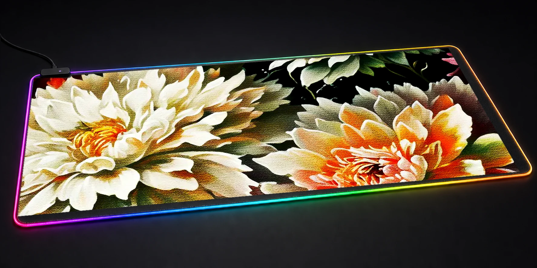 Paint Flower Decoration RGB Desk Mat RGB desk mat