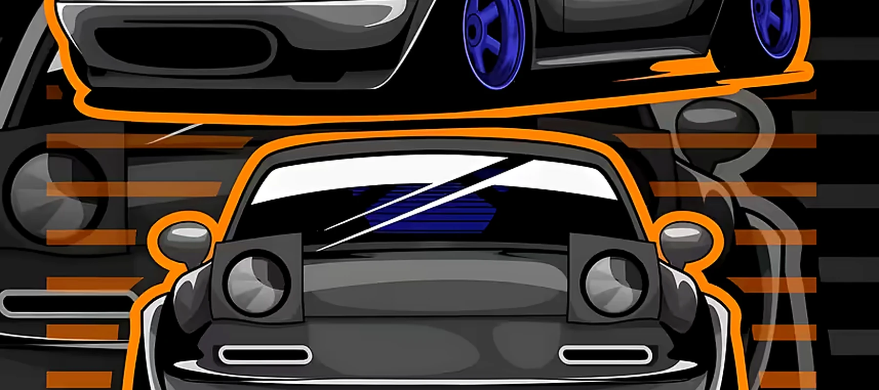 Mazda MX5 Miata RGB Desk Mat full-width design preview