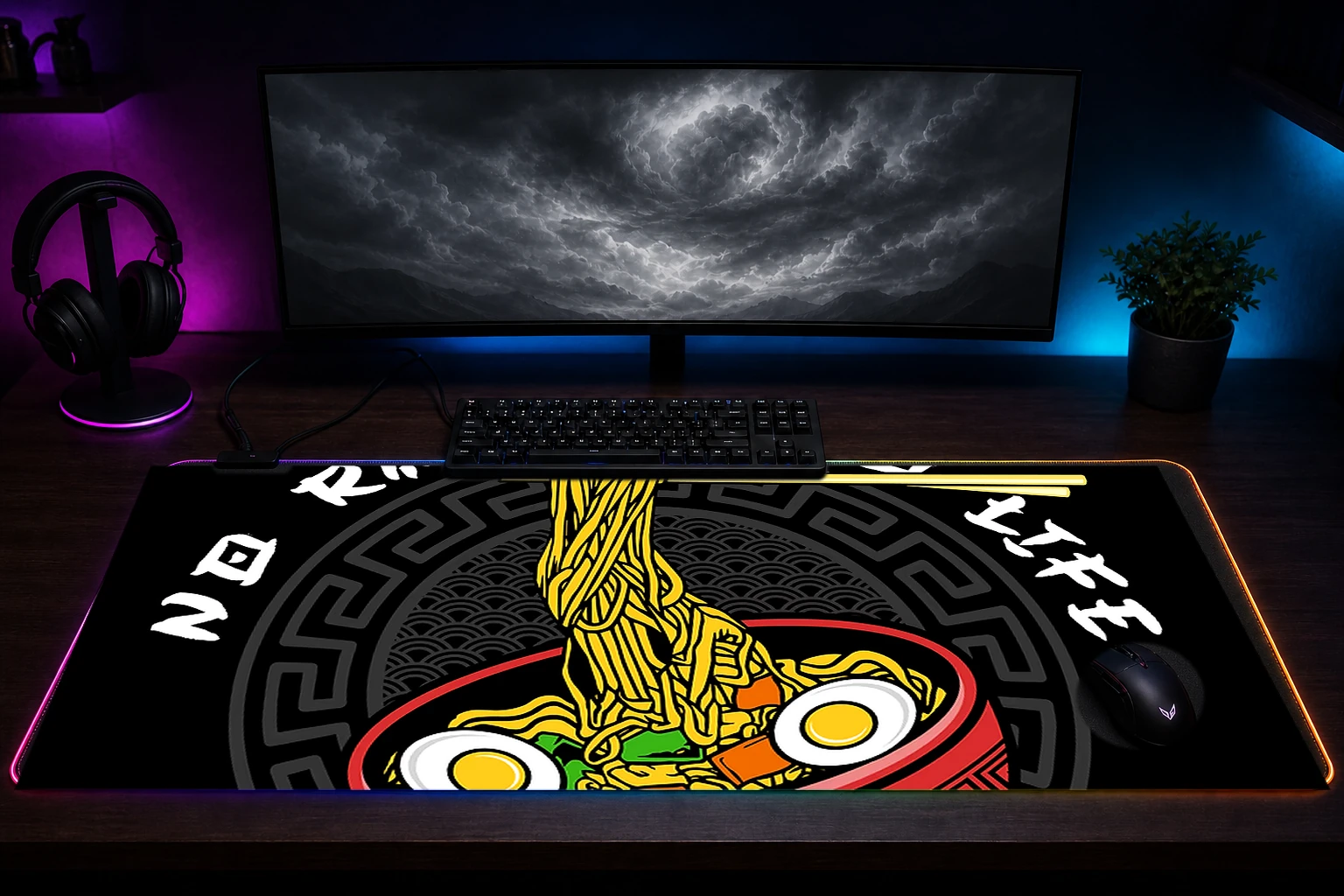 ramen japanese food RGB Desk Mat immersive setup scene