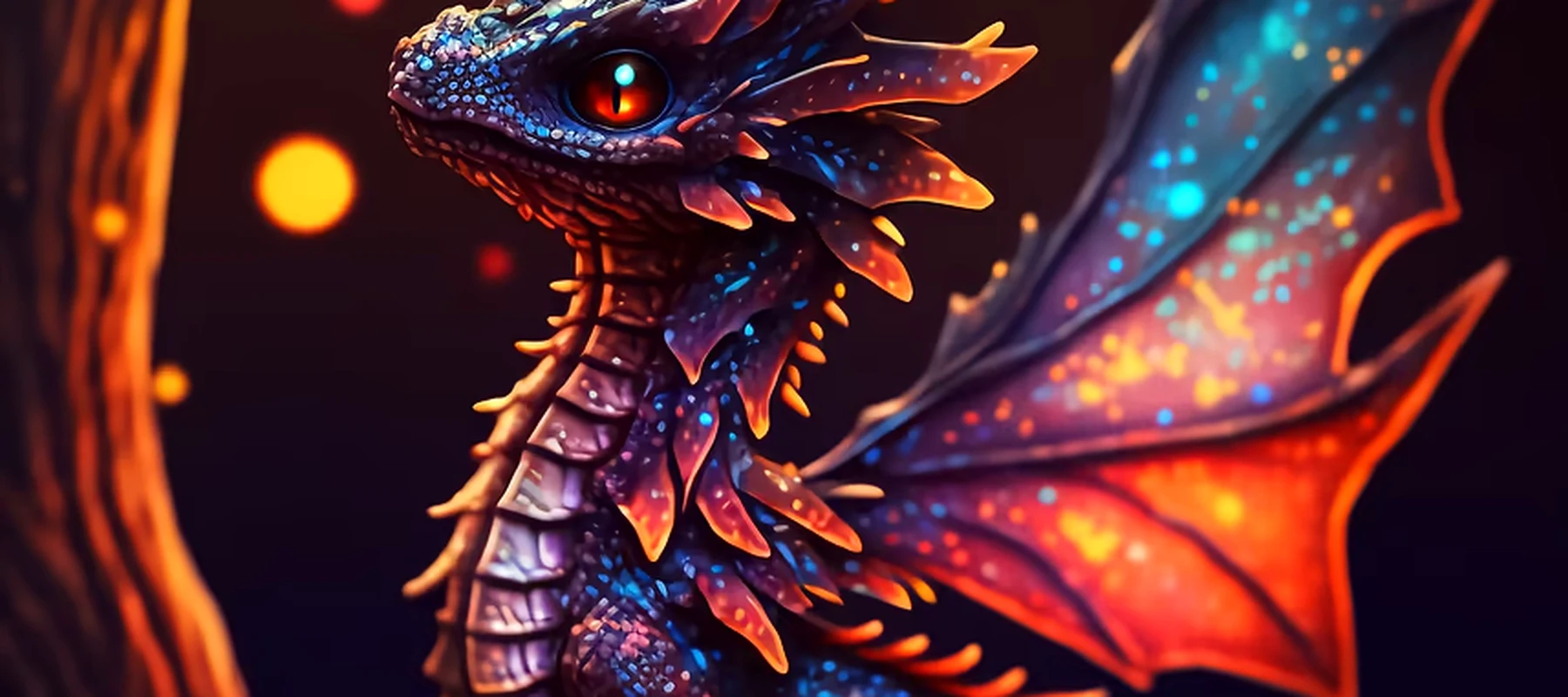 Black Fire Dragon Cub RGB Desk Mat full-width design preview
