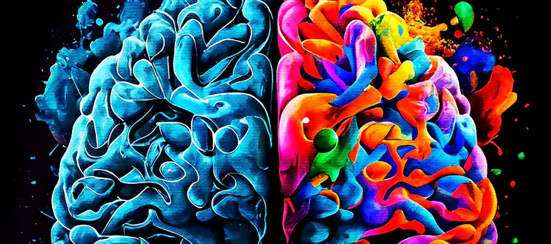 Brain Paint RGB Desk Mat full-width design preview