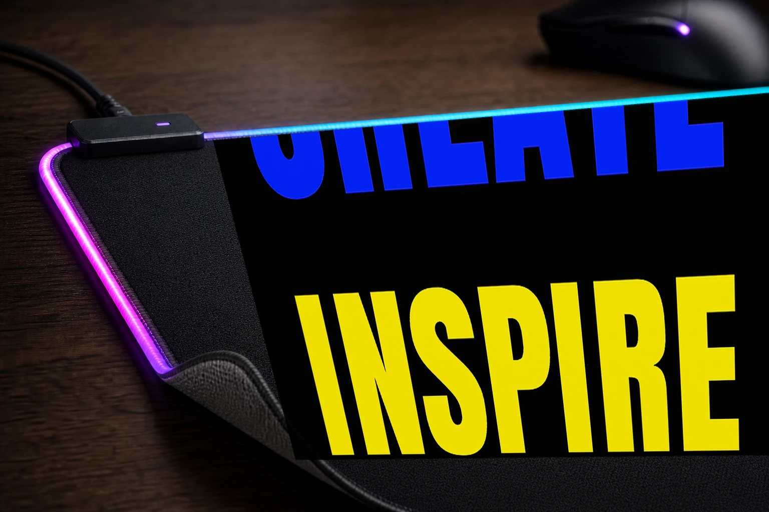 quotes RGB Desk Mat controller and material detail