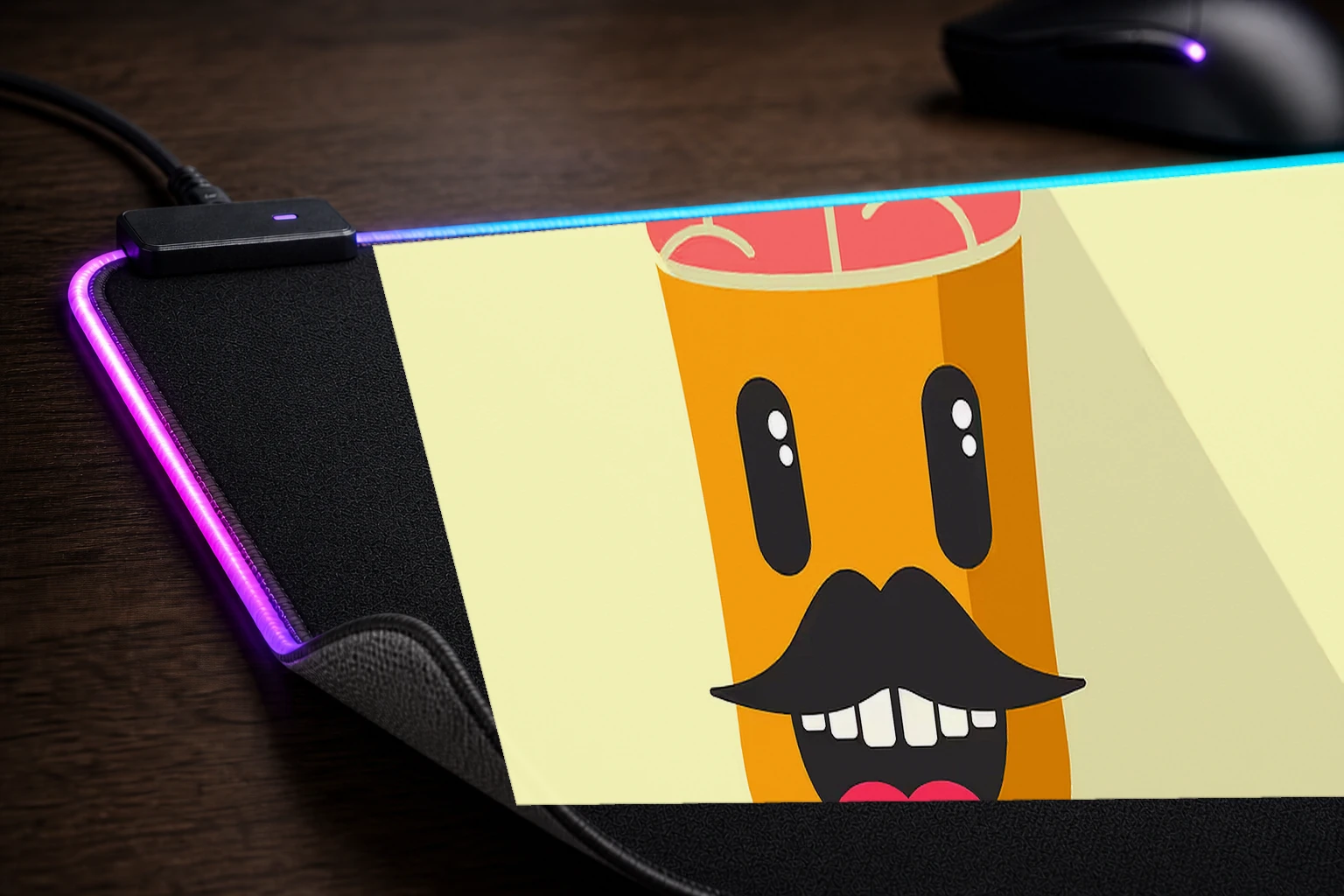 Funny Zombie Drink RGB Desk Mat controller and material detail