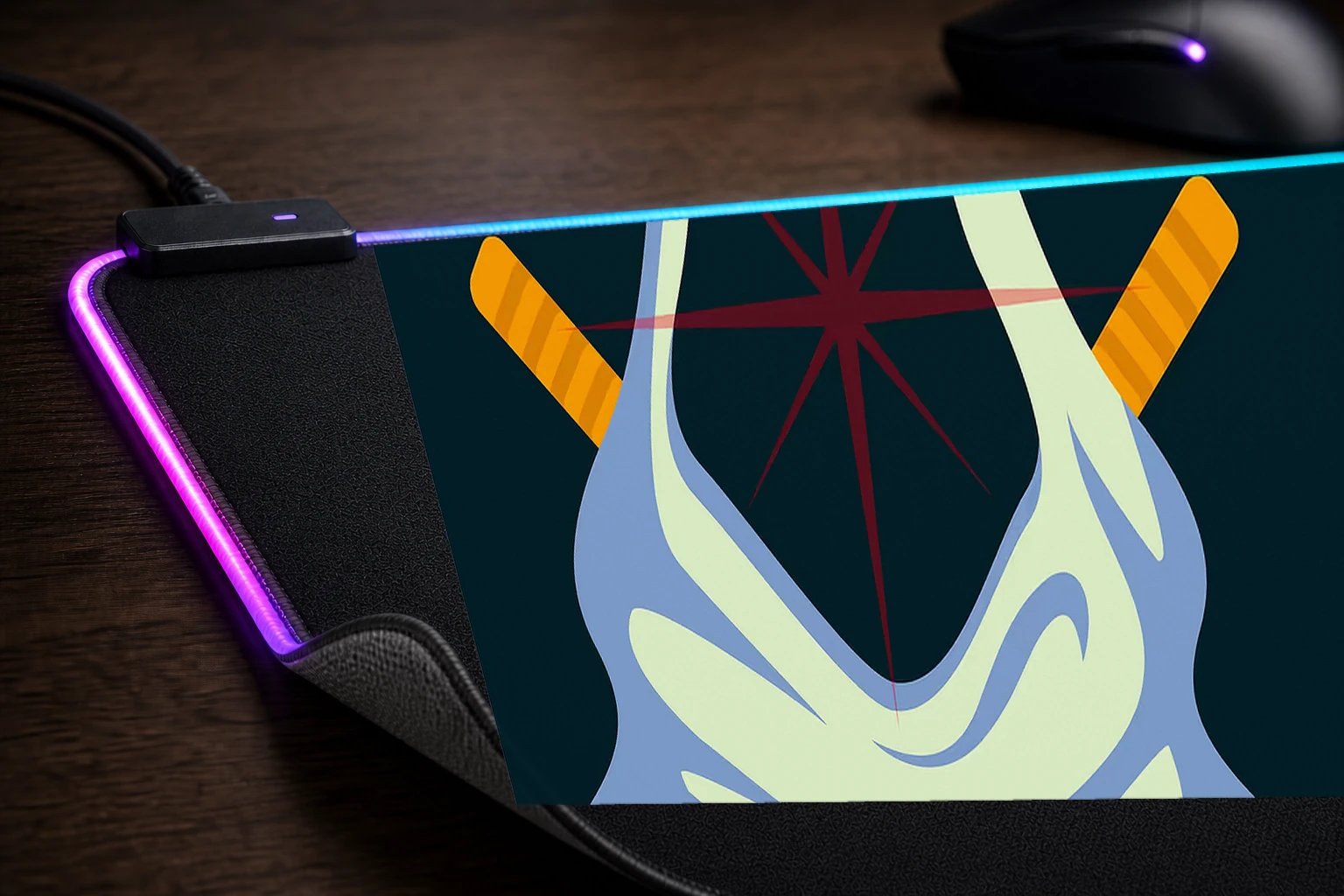 ninja RGB Desk Mat controller and material detail