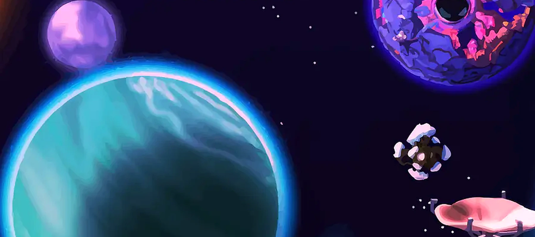 Landscapes space outerwild RGB Desk Mat full-width design preview