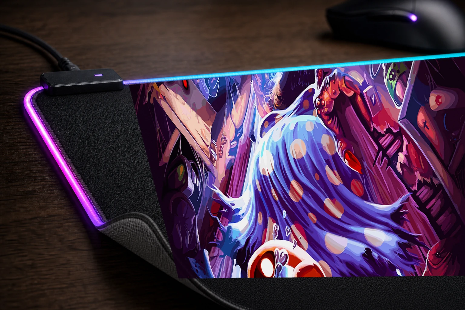 The Binding of Isaac Repentance Game Art RGB Desk Mat controller and material detail