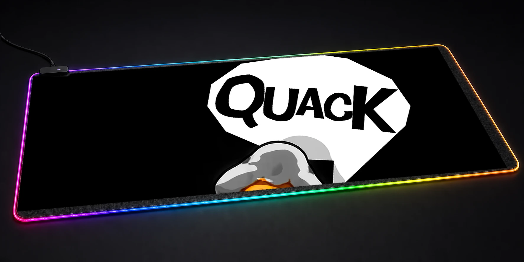 Funny White Duck RGB Desk Mat RGB desk mat