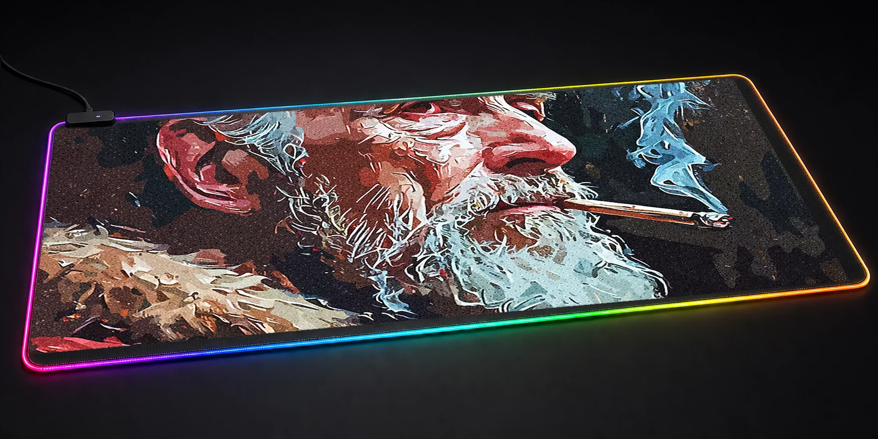 King Smoke Style RGB Desk Mat RGB desk mat