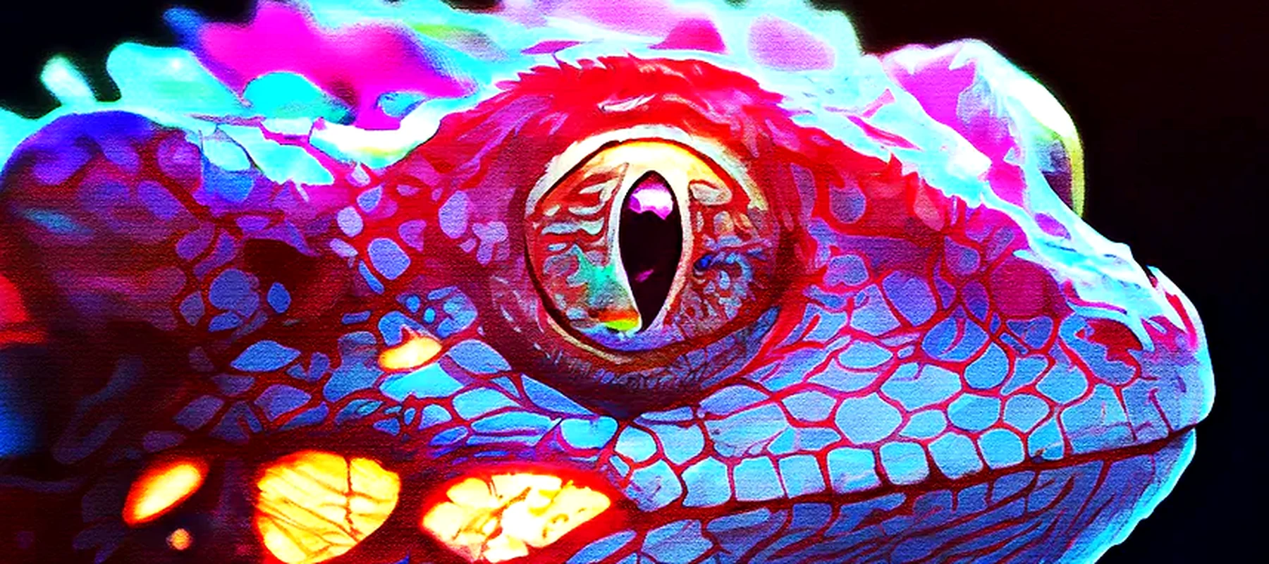 Realistic Lizard fantasy RGB Desk Mat full-width design preview