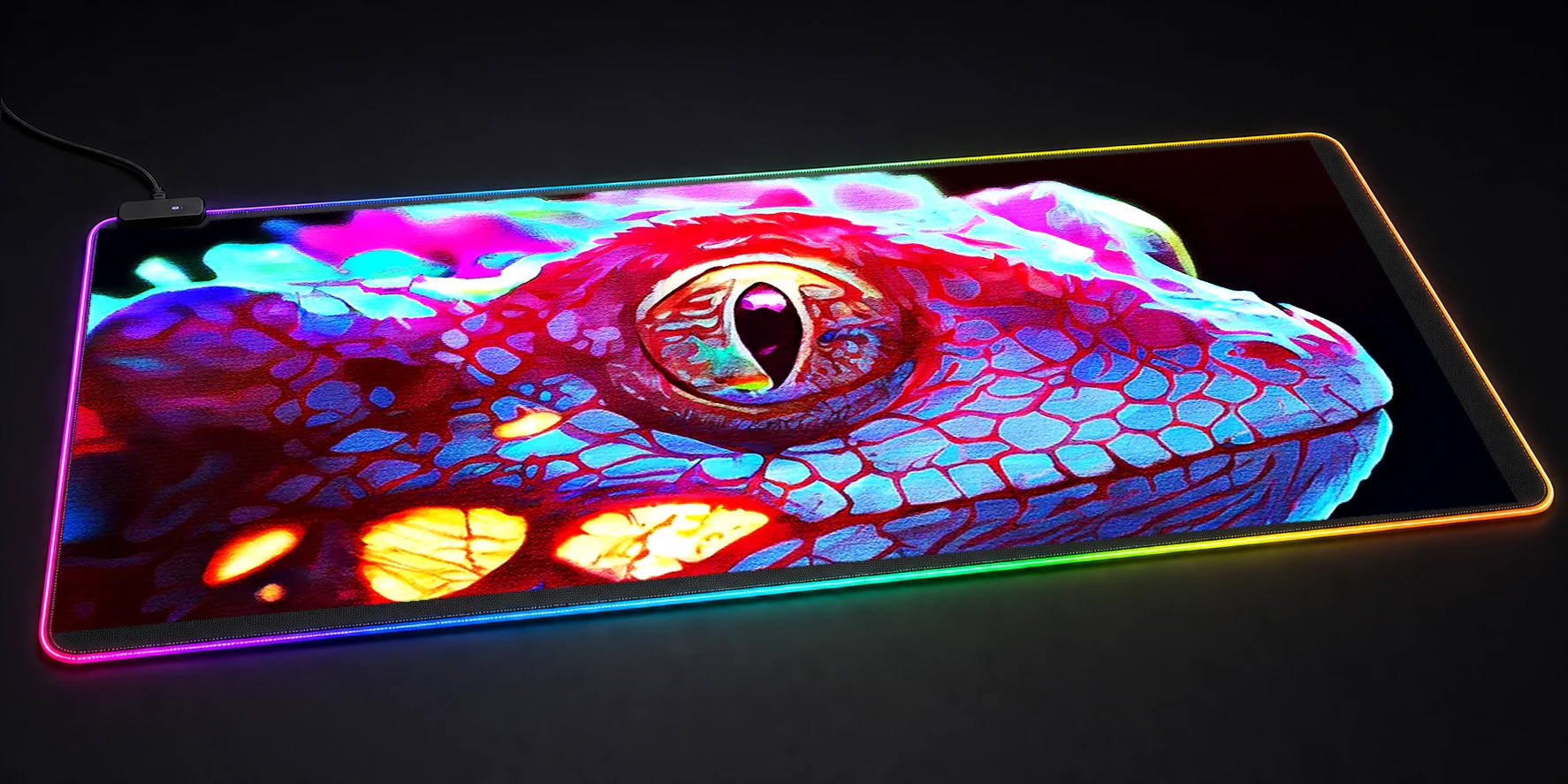 Realistic Lizard fantasy RGB Desk Mat RGB desk mat