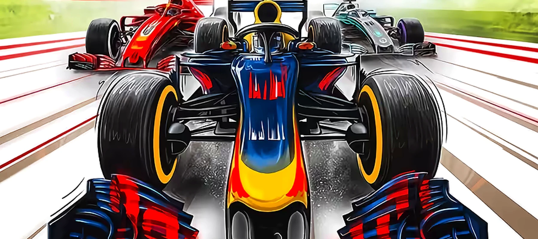 Formula 1 Red Bull RGB Desk Mat full-width design preview