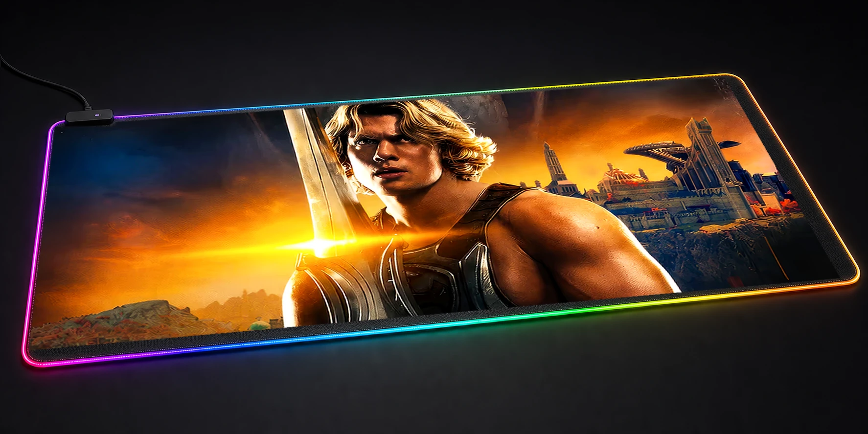 Masters of the Universe He-Man artwork RGB Desk Mat RGB desk mat