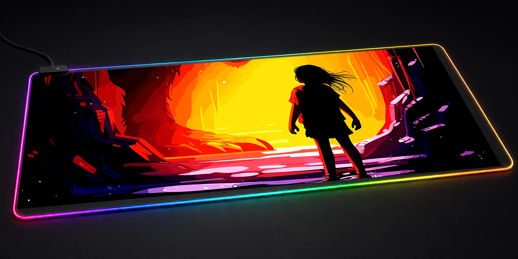 Ghost Wolf RGB Desk Mat RGB desk mat