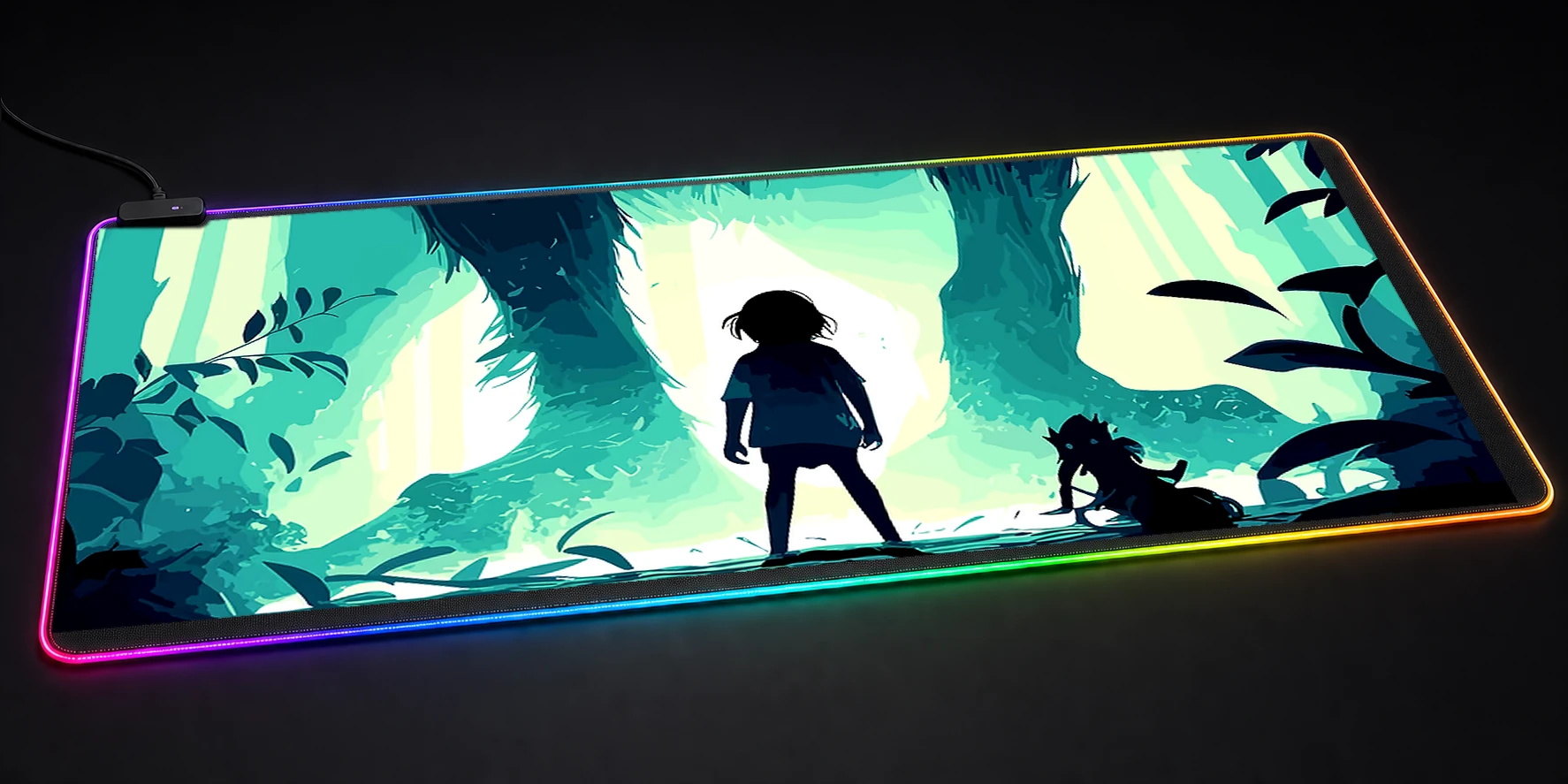 Ghost Wolf RGB Desk Mat RGB desk mat