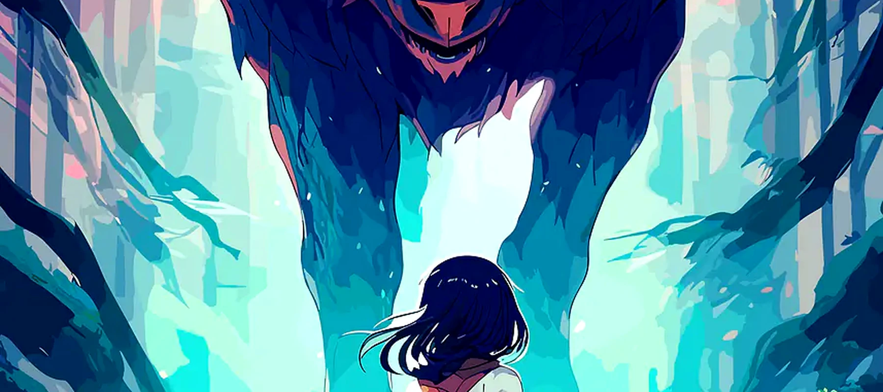 Ghost Wolf RGB Desk Mat full-width design preview