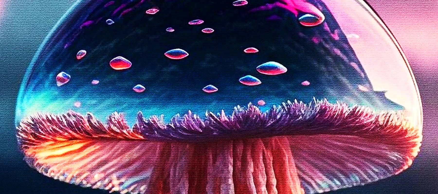 Mushroom Tree RGB Desk Mat full-width design preview