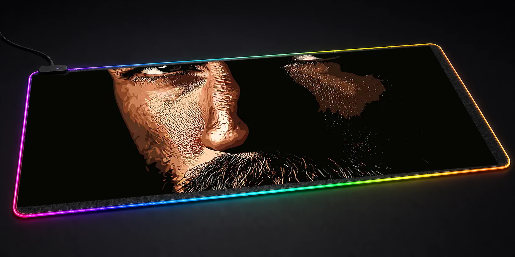 Human Smoke RGB Desk Mat RGB desk mat