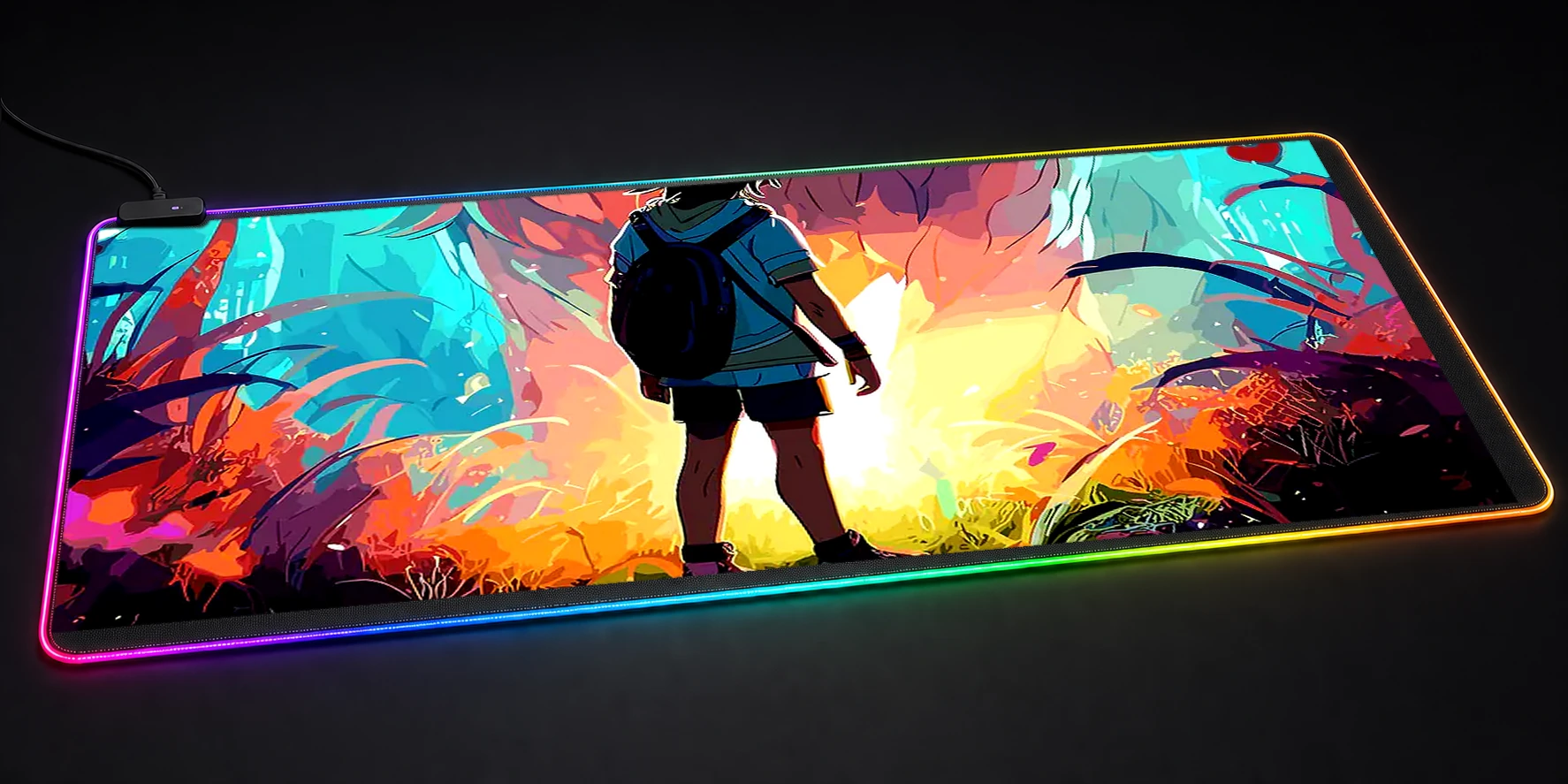 Ghost Wolf RGB Desk Mat RGB desk mat
