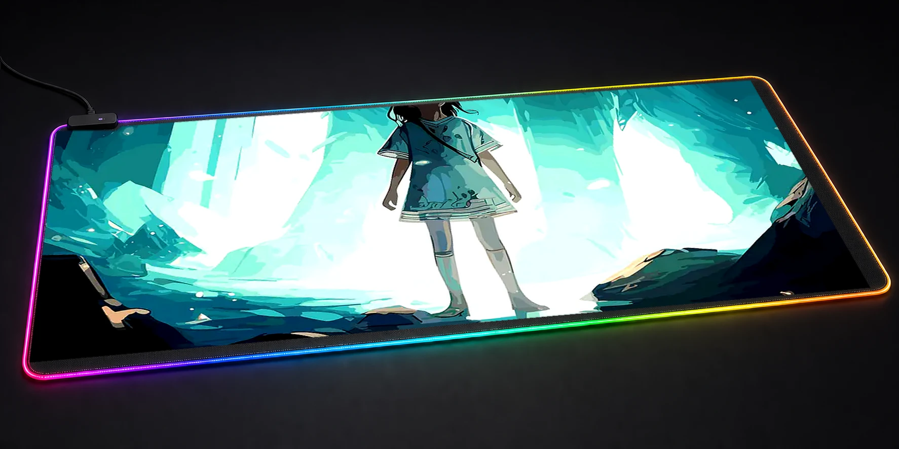 Ghost Wolf RGB Desk Mat RGB desk mat