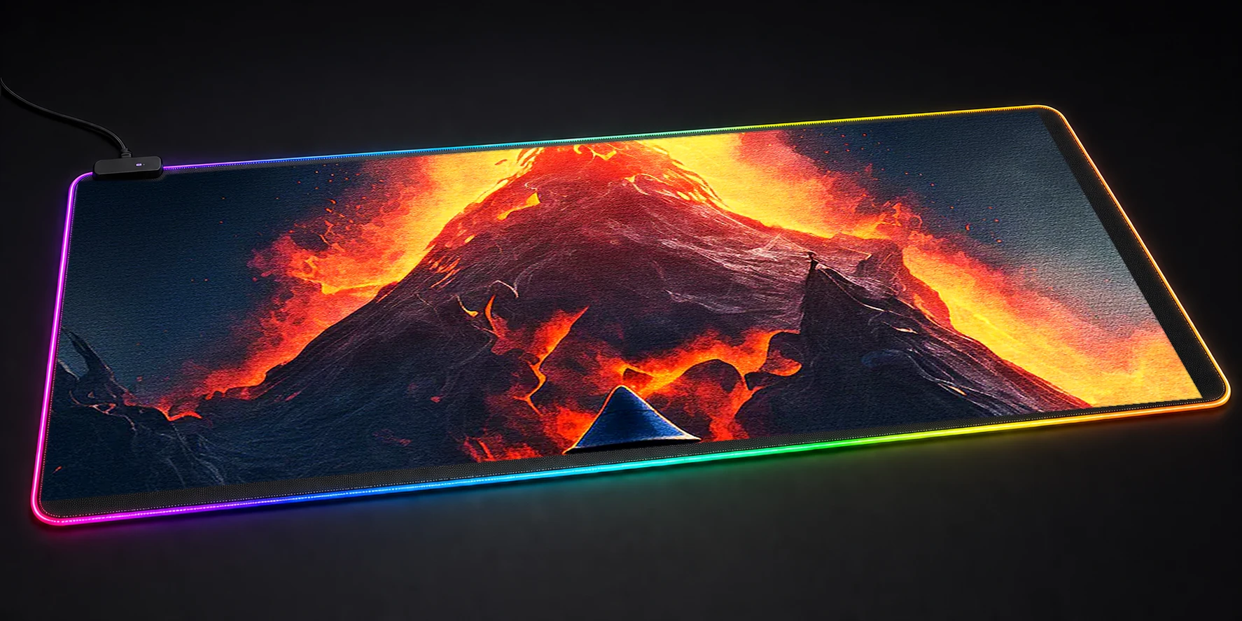 Painting volcano horror RGB Desk Mat RGB desk mat