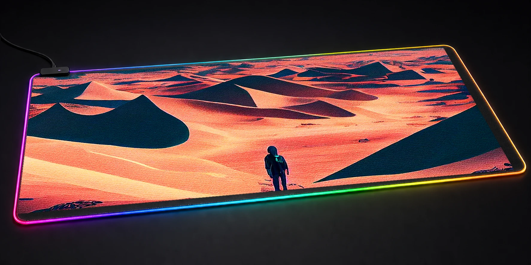 Walking in the Desert RGB Desk Mat RGB desk mat